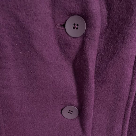 Kate Spade Saturday X-Small Purple Women's Soft Wool Blend Winter Pea Coat EUC - Picture 8 of 13